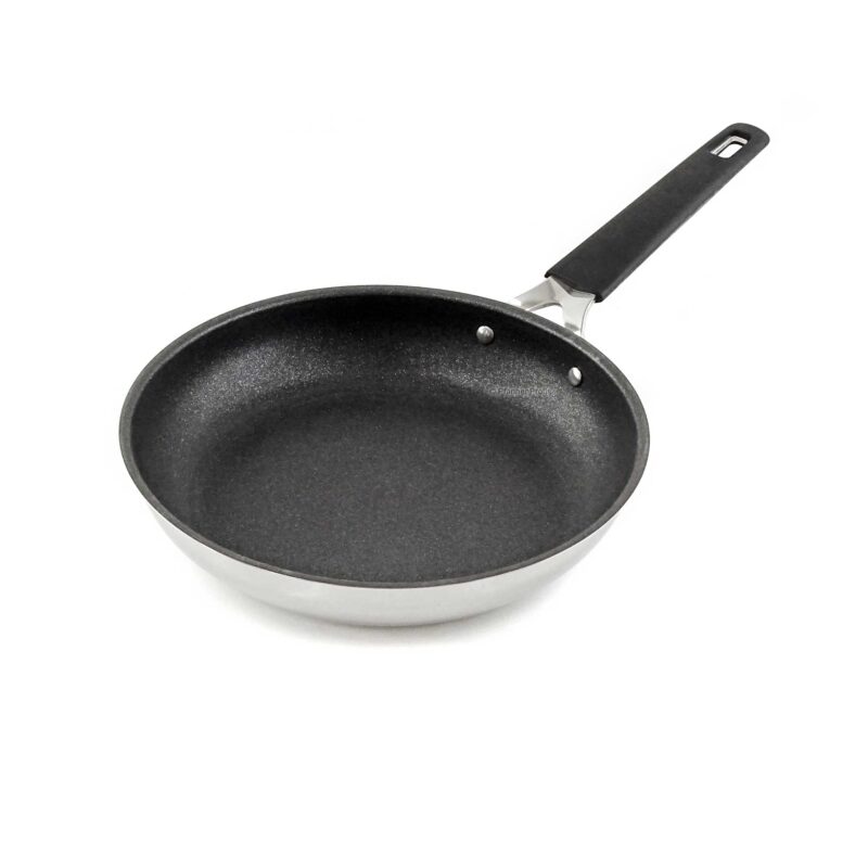 Rodensa 24cm Titanium Diamond Non-Stick Stainless Steel Frying Pan with Silicone Handle